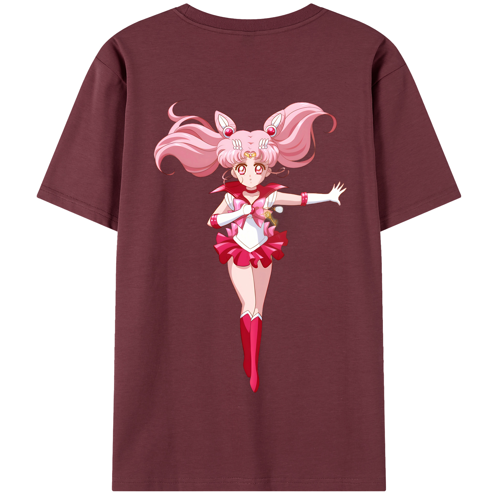 （画像用） 美少女戦士セーラームーン ちびうさ Sailor Moon Chibiusa Tsukino Usagi Small Lady Serenity 綿100％半袖Tシャツ（背面プリント）